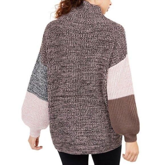 American Rag Sweater Color Block Pink Black Mock Neck Sz Small NEW - Picture 7 of 8